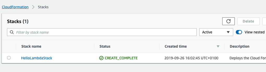 Hello Lambda Stack